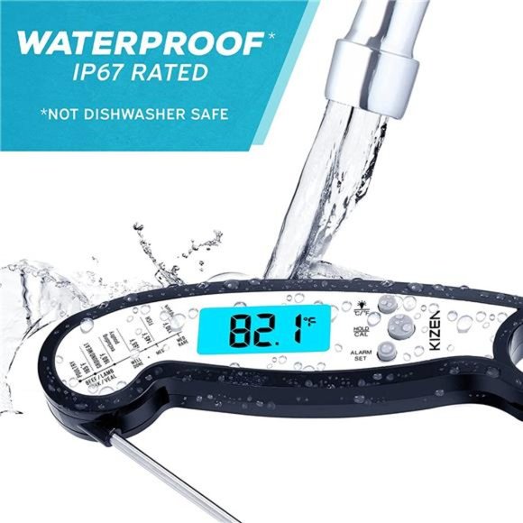 Meat Instant Read Thermometer Waterproof Alarm with Backlight Calibration - Picture 2 of 7